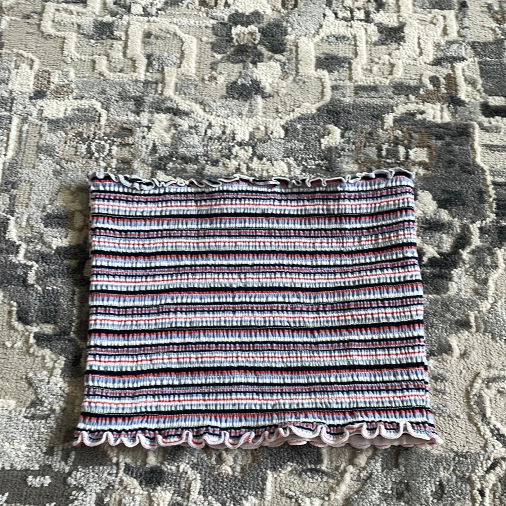 hollister striped tube top